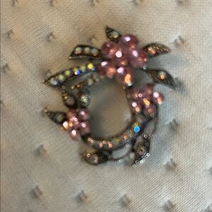 Elegant Pink Floral Brooch